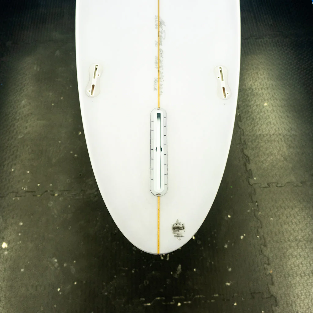 Mark Phipps Surfboards 7'2 One Bad Egg Yellow Rails FCS Sides - Image 8