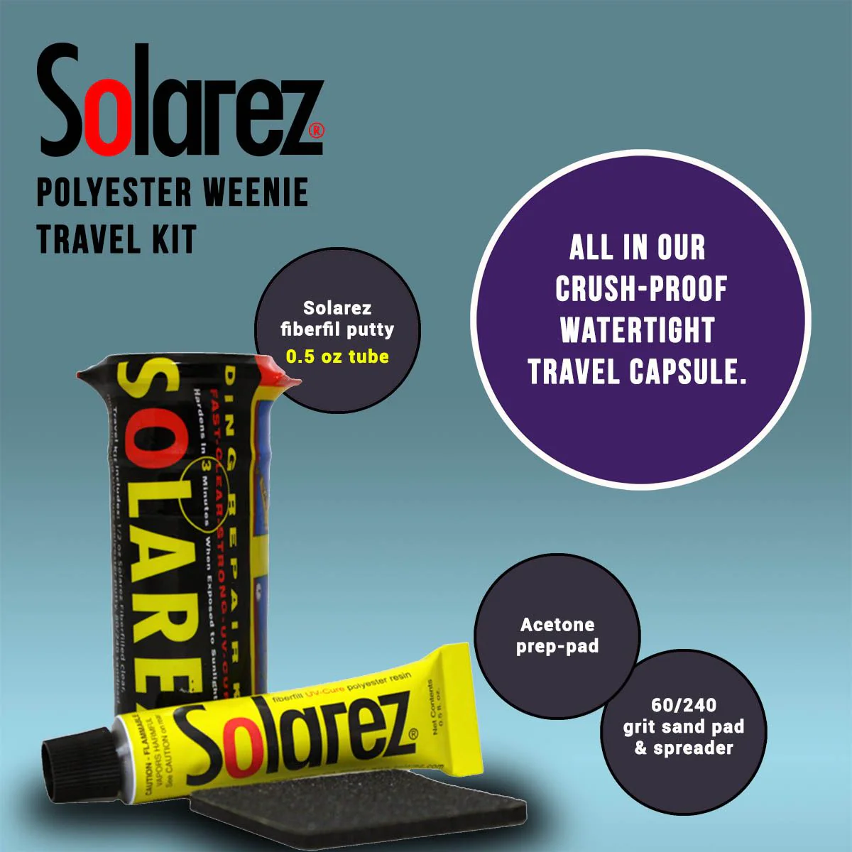 Solarez Polyester Weenie Mini Travel Repair Kit - Image 2