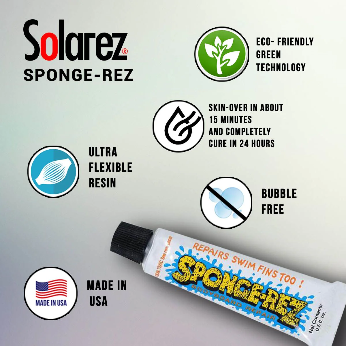 Solarez Spongrez Bodyboard Swimfin Repair Kit - Image 4