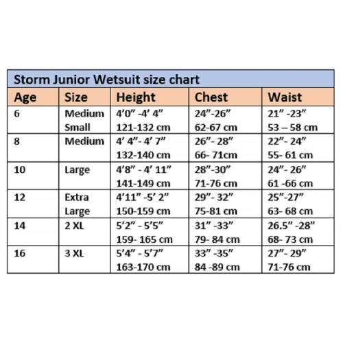 Storm Junior 3:2 Wetsuit Back Zip Flatlock - Image 3